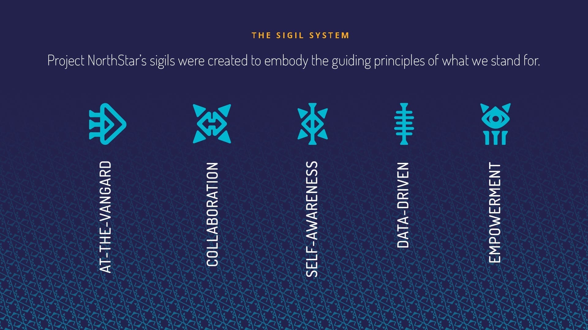 The five Project NorthStar sigils for its guiding principles