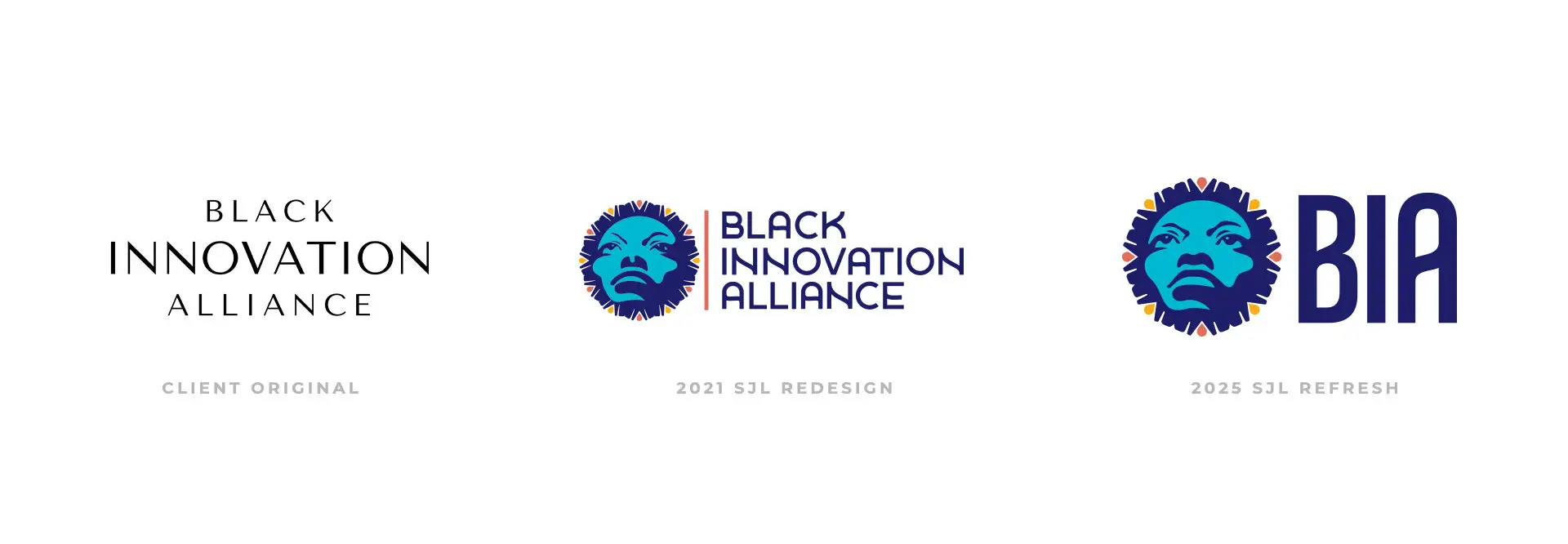 Logo system overview for Black Innovation Alliance
