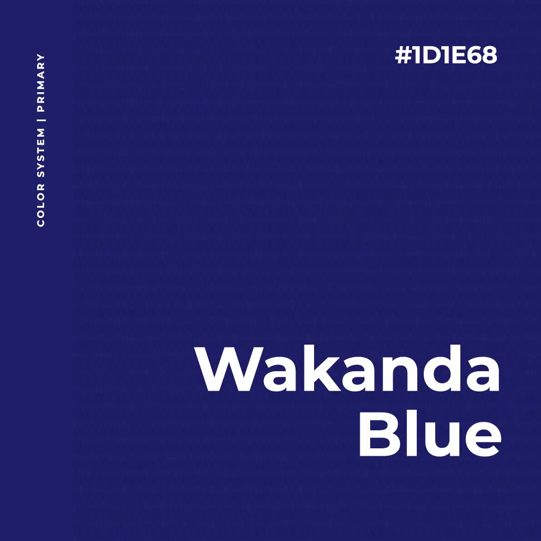 Wakanda Blue color card for Black Innovation Alliance