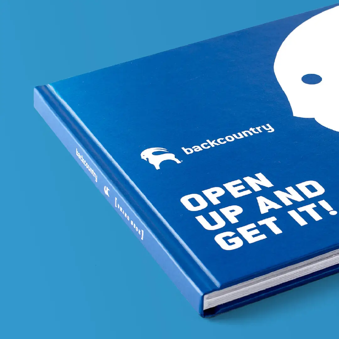 Backcountry brand book cover reading Open Up and Get It